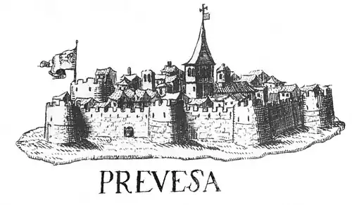 Etching of the Castle of Bouka by Vincenzo Coronelli, 1688