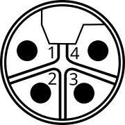 M12 L-coding, 2-4 pins, 64&nbsp;Vdc 12/16&nbsp;A