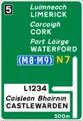 Map Type Advance Direction Sign (national road)