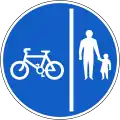 RUS 058CL Segregated Route for Pedal Cycles and Pedestrians (Cycle on Left)