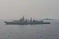 INS&nbsp;Mysore, Sanya and INS&nbsp;Ranvijay alongside USS&nbsp;Antietam on 8 February 2016