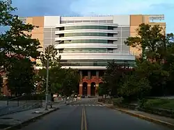 West Side tower as viewed from Peyton Manning Pass, near the completion of Phase&nbsp;III renovations