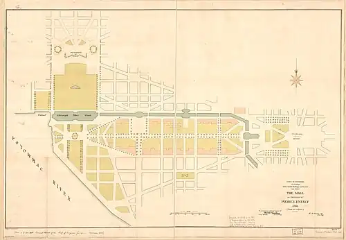 Image 52 Library of Congress The "Grand Avenue" or Mall as proposed by Pierre L'Enfant, 1791 (from National Mall)