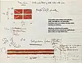 Original design of Arana-Goiri brothers of Basque Flag or Ikurrina, 1894.
