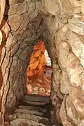 Stairwell inside Nuraghe Nolza