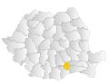 Map of Romania highlighting Ilfov County