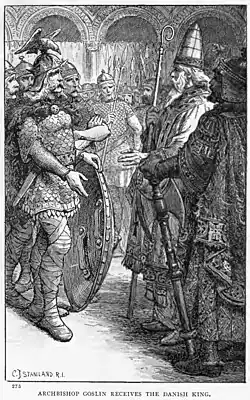 The Archbishop receives the king