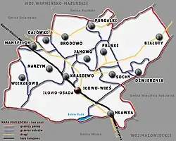 Location of Gmina Iłowo-Osada