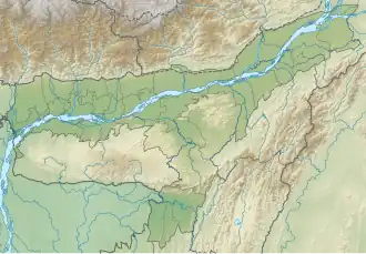 Map showing the location of Nameri National Park & Tiger Reserve