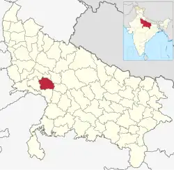 Location of Mainpuri district in Uttar Pradesh