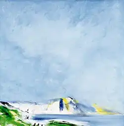 Färöer II from the picture cycle Färöer, 1995, oil on cotton, 120 x 120&nbsp;cm