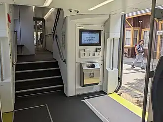 Lower entrance door, vestibule stairs, and gangway areas inside EMU passenger cars (Aug&nbsp;2024)