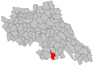 Location in Iași County