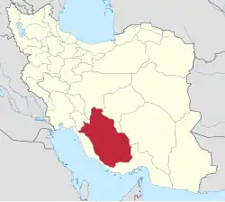 Location of Fars province in&nbsp;Iran