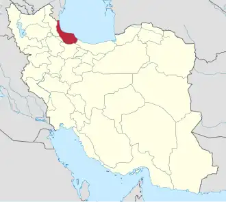 Location of Gilan province in&nbsp;Iran
