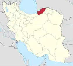 Location of Golestan Province in&nbsp;Iran