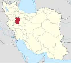 Location of Hamadan province in&nbsp;Iran