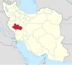 Location of Lorestan province in&nbsp;Iran