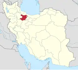 Location of Qazvin province in&nbsp;Iran