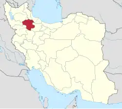 Location of Zanjan province in&nbsp;Iran