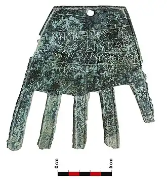 Close-up picture of the Hand of Irulegi in the surroundings of Pamplona