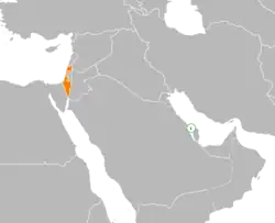 Lage von Israel und Bahrain