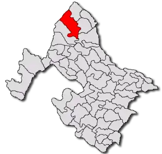 Location in Mehedinți County