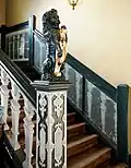 Box newel and finial of a Jacobean staircase in Boston Manor House, United Kingdom