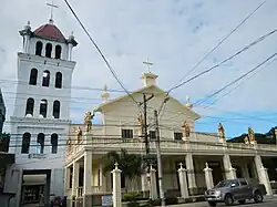 Façade and belltower of the new San Agustin parish church