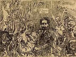 Demons Taunting Me (1895) etching, 11.8 × 15.8&nbsp;cm, Museum of Fine Arts, Ghent