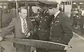 James inspects a Rotol airscrew during a visit to the Midlands factory, 1941