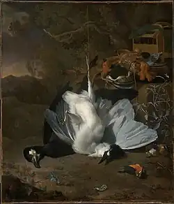 Dead Birds and Hunting Equipment in a Landscape (no date), oil on canvas, 97.8 x 83.8&nbsp;cm., Museum of Fine Arts, Boston