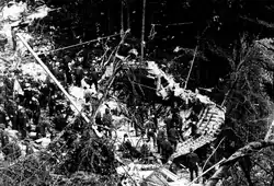 Rescuers at the crash site
