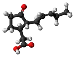Ball-and-stick model of jasmonic acid