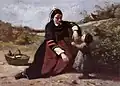 Jean-Baptiste-Camille, Breton woman and her little daughter