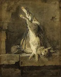Dead Rabbit and Hunting Gear (ca. 1727), oil on canvas., 81 x 65&nbsp;cm., Louvre