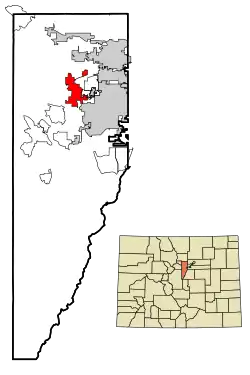 Location of the City of Golden in Jefferson County, Colorado