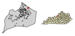 Location of Fincastle in Jefferson County, Kentucky