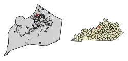 Location of Glenview Hills in Jefferson County, Kentucky