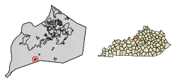 Location of Hollyvilla in Jefferson County, Kentucky
