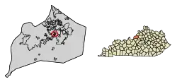 Location of St. Regis Park in Jefferson County, Kentucky