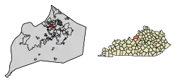 Location of Windy Hills in Jefferson County, Kentucky