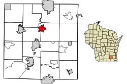 Location of Johnson Creek in Jefferson County, Wisconsin.