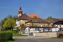 Centre of Jeníkov with the Church of Saints Peter and Paul