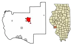 Location of Jerseyville in Jersey County, Illinois.