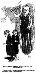 'Poet-Warrior Jawbone Neild's Latest and Greatest Role', cartoon depicting John C. Neild by "Taylor", published in The Arrow, 20 October 1900.