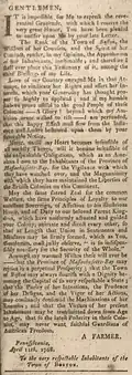 John Dickinson's response to the town of Boston.