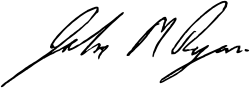 Cursive signature of John M. Ryan