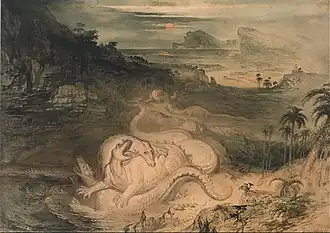 The Country of the Iguanodon (1837). Watercolour on paper, 30.2 x 42.4&nbsp;cm. Museum of New Zealand Te Papa Tongarewa, Wellington