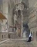 John Skinner Prout, Porsche de la Cathedrale de Reims, watercolour 45.5&nbsp;cm x 36.5&nbsp;cm .Private Collection, Auckland New Zealand